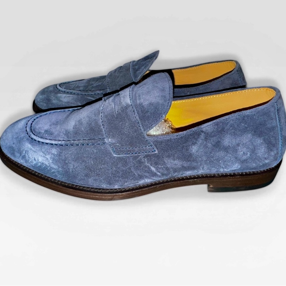 Navy Brunello Cucinelli Leather Loafers US 9